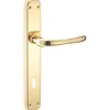 Maniglia modello sette con placca patent ottone lucido 90 mm