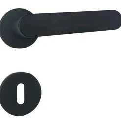 Maniglia tonda in alluminio con rosette Ø 50 mm nera opaca