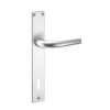 Maniglia Uno alluminio con placca foro patent argento 90 mm