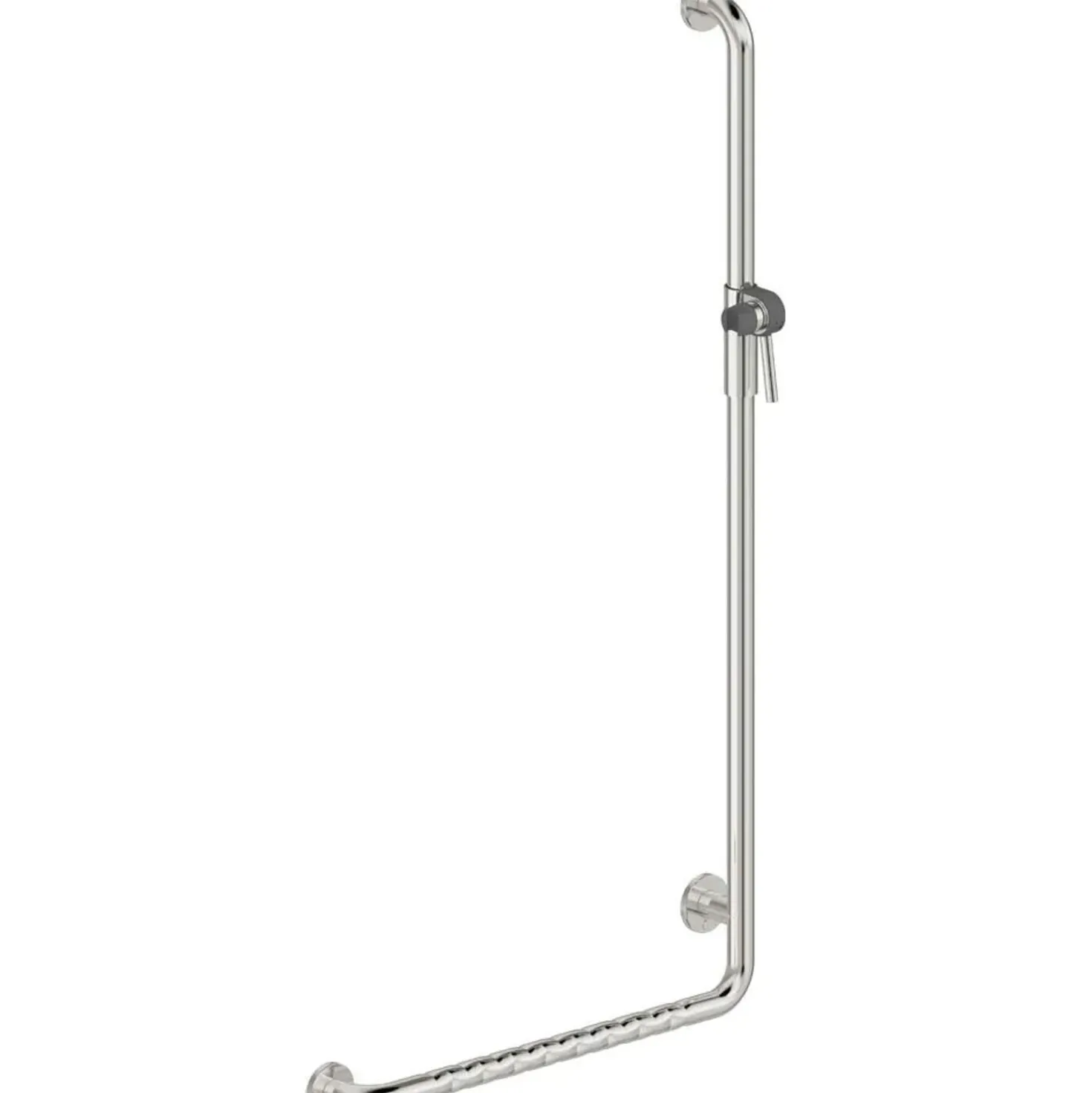 Maniglione bagno angolare destro Idrostile kit montaggio 670x1270 mm acciaio