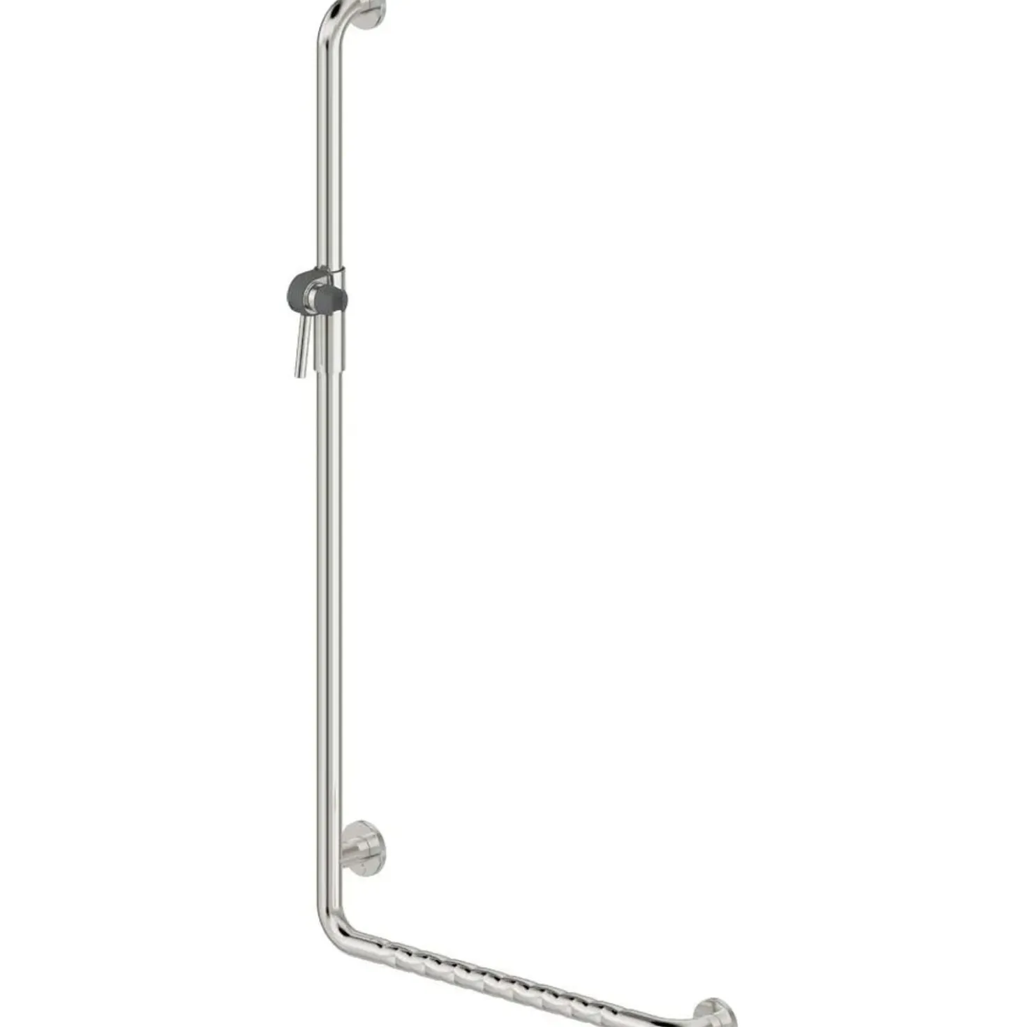 Maniglione bagno angolare sinistro Idrostile kit montaggio 670x1270 mm acciaio