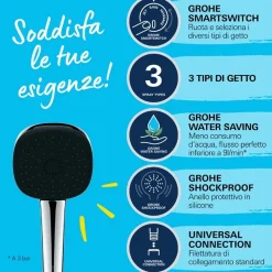 Manopola doccia a 3 getti Grohe Vitalio Comfort 110