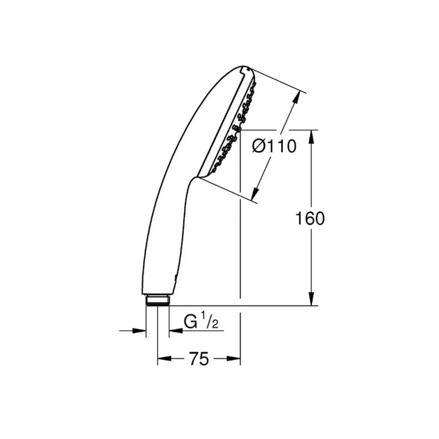 Manopola doccia a 1 getto Grohe Vitalio Start 110