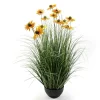 Margherite finte in vaso 90 cm giallo