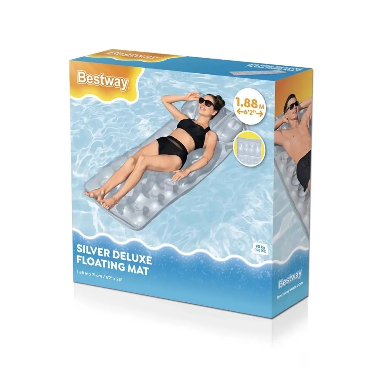 Materassino deluxe argentato Bestway® - 1,88 m x 71 cm