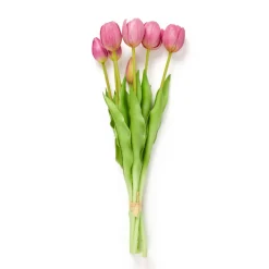 Mazzo tulipani finti in gomma 39 cm fucsia 7pz