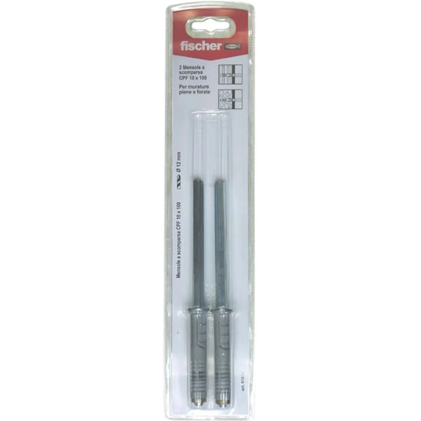 Mensola a scomparsa Fischer CPF per ripiani da 12-15 cm 2 pz