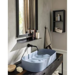 Mensola bagno Alluminia Format 60x13 cm nero