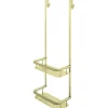 Mensola doccia Idrostile con ganci 276x762 mm oro spazzolato