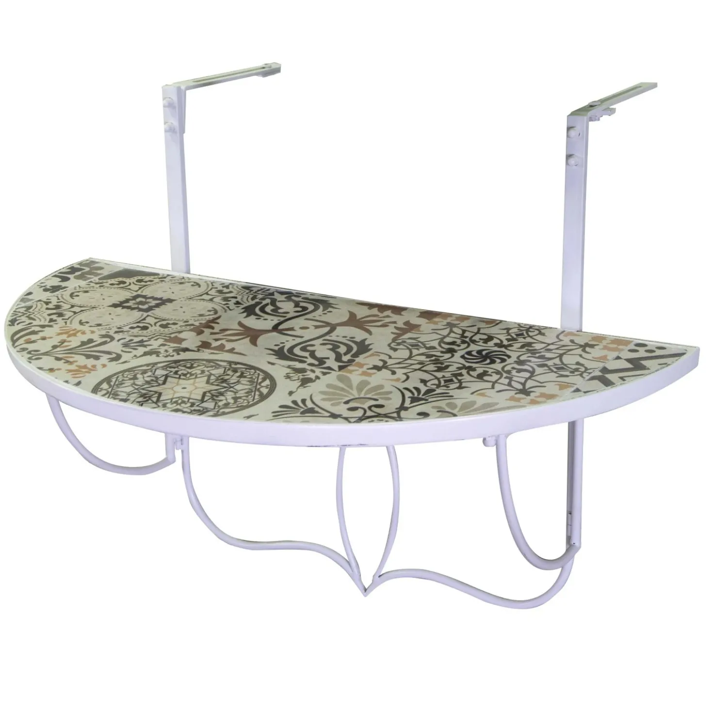 Mensola mosaico Frigole in metallo 74x38/61 cm H 57 cm