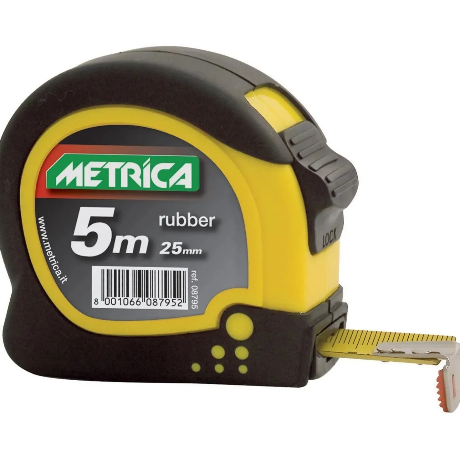 Metrica flessometro gommato nastro 25 mm x 5 m