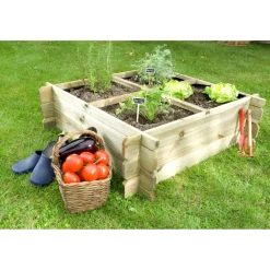 Mini orto quadrato in legno BASIL 200L 1000x1000xA270 mm