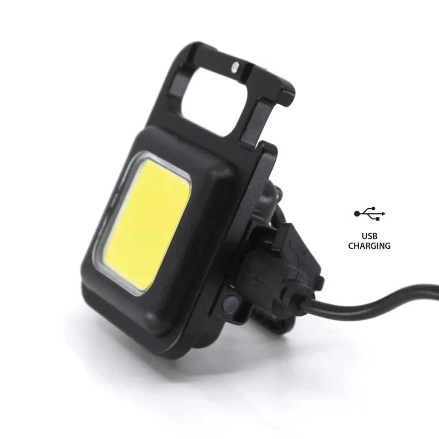 Mini torcia multifunzione ricaricabile USB con moschettone