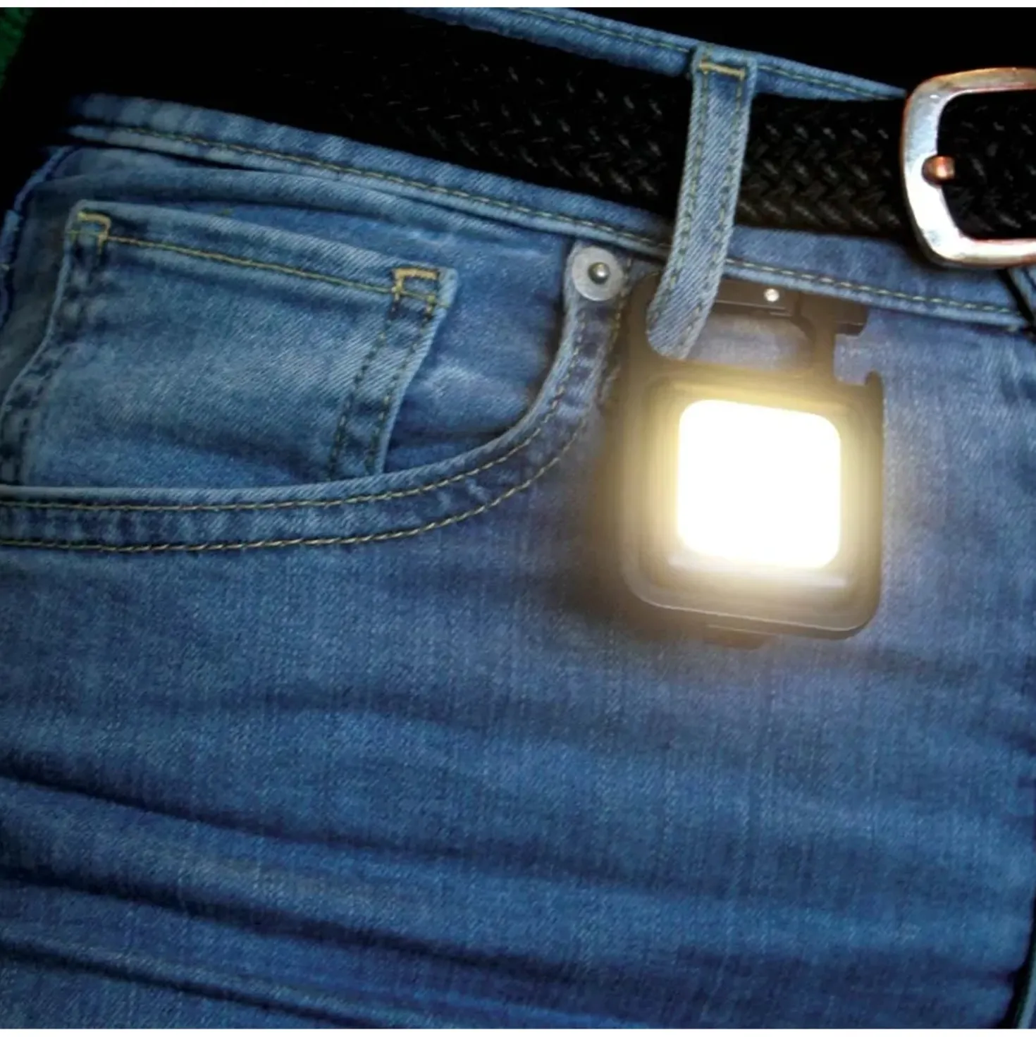 Mini torcia multifunzione ricaricabile USB con moschettone