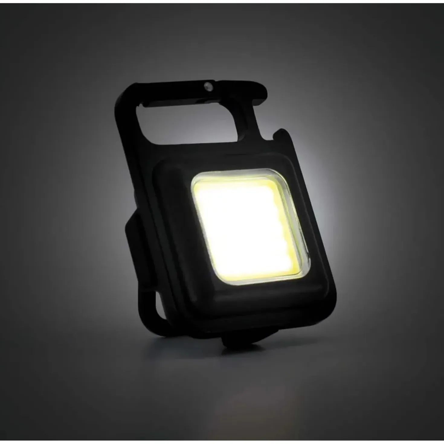 Mini torcia multifunzione ricaricabile USB con moschettone