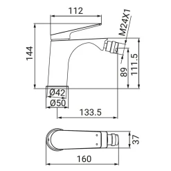 Miscelatore bidet Dynamic gungrey