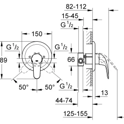 Miscelatore doccia Grohe Swift monocomando a muro cromo