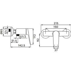 Miscelatore esterno doccia Dynamic cromo