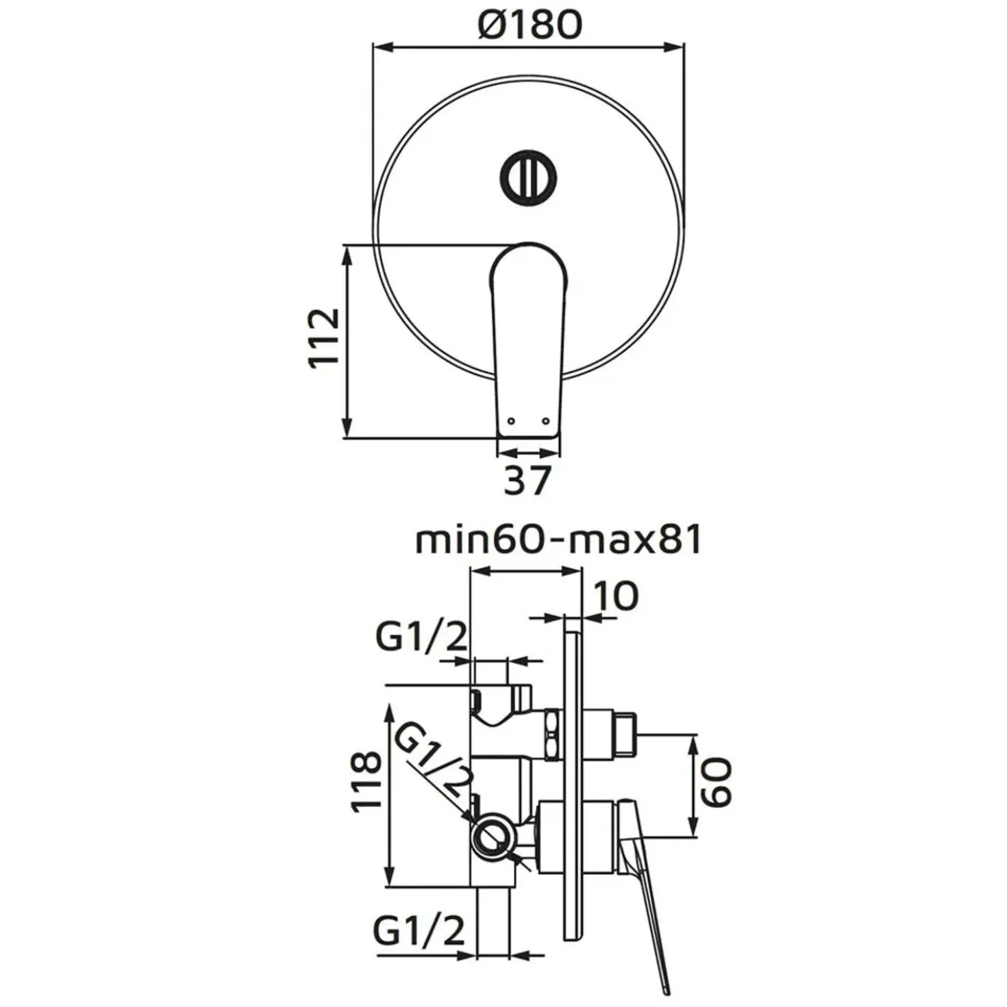 Miscelatore incasso doccia con deviatore Dynamic gungrey