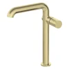 Miscelatore lavabo Iguará alto con bocca rettangolare oro spazzolato