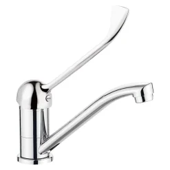 Miscelatore lavabo Nueva Paz alto con bocca girevole con leva clinica cromo