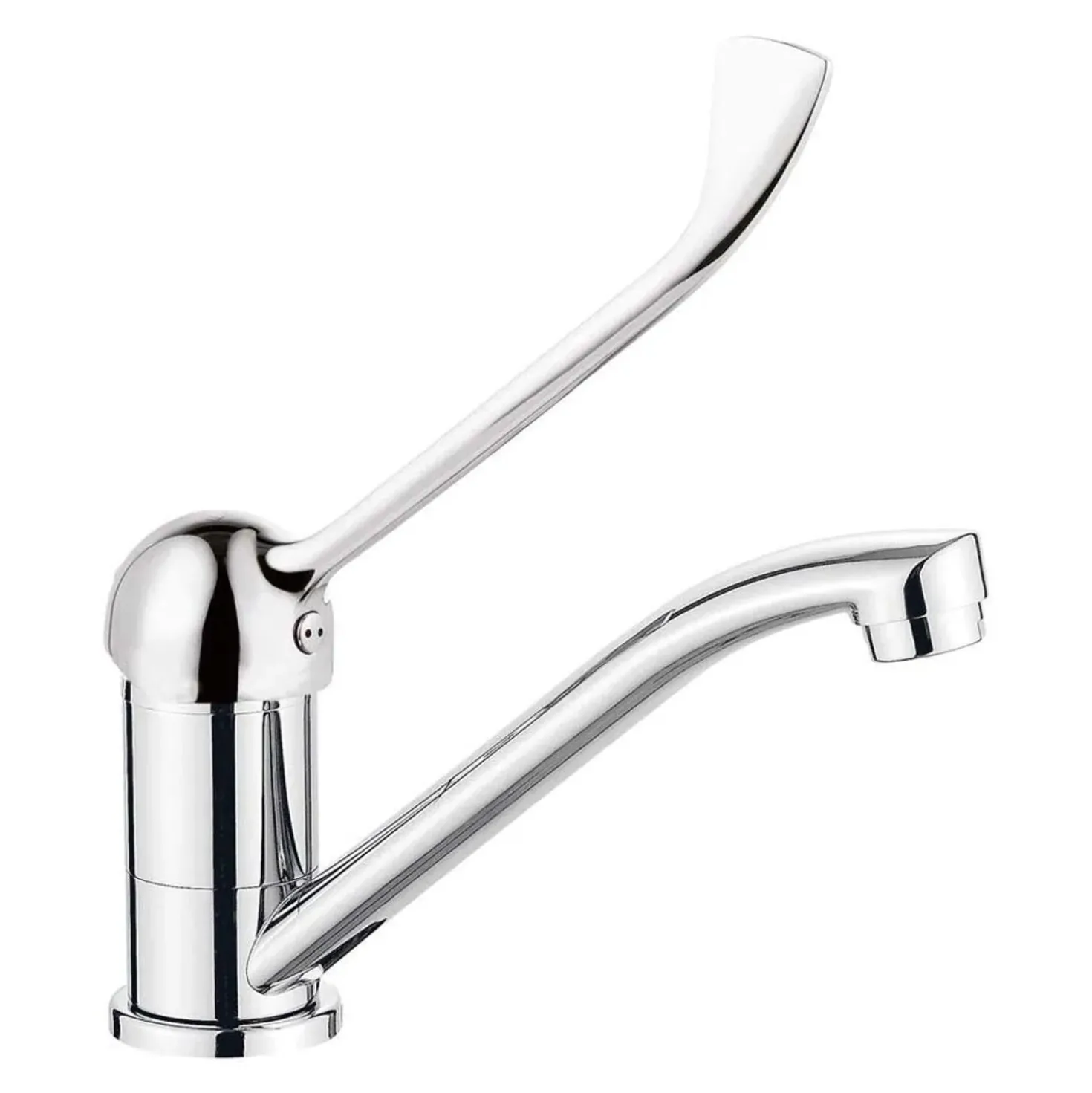 Miscelatore lavabo Nueva Paz alto con bocca girevole con leva clinica cromo