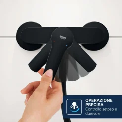 Miscelatore monocomando doccia esterno Grohe Dice nero opaco
