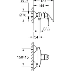 Miscelatore monocomando doccia Grohe Start cromo