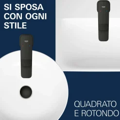 Miscelatore monocomando per bidet Grohe Dice nero opaco