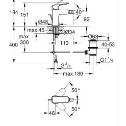 Miscelatore monocomando per bidet Grohe Dice cromo