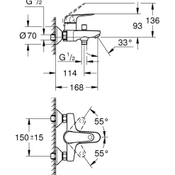 Miscelatore monocomando vasca Grohe Swift