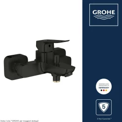 Miscelatore monocomando vasca esterno Grohe Dice nero opaco