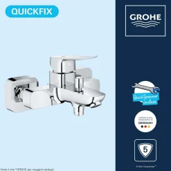 Miscelatore monocomando vasca esterno Grohe Dice cromo