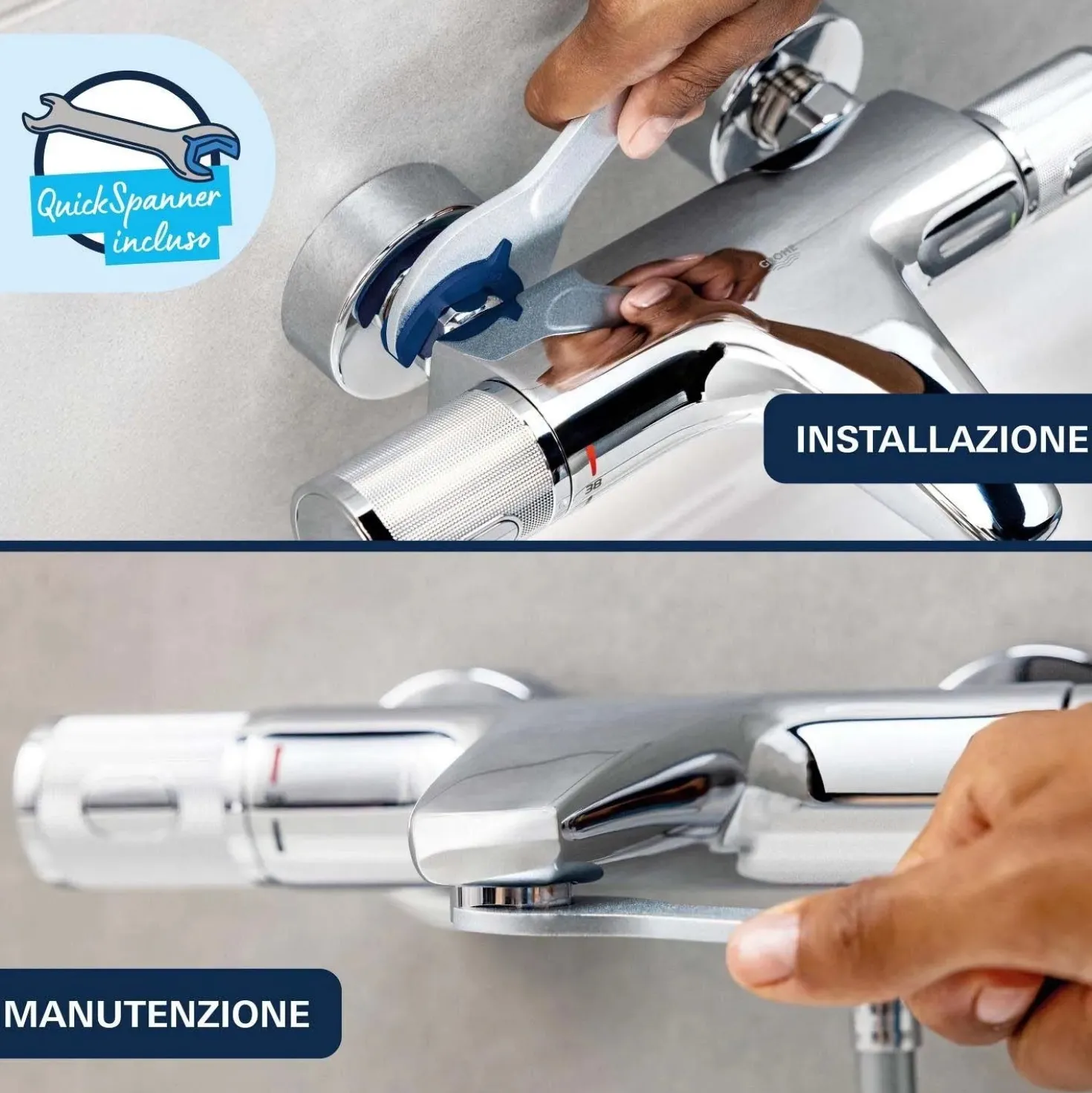 Miscelatore monocomando vasca esterno Grohe Dice cromo