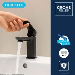 Miscelatore per lavabo Grohe Dice nero opaco