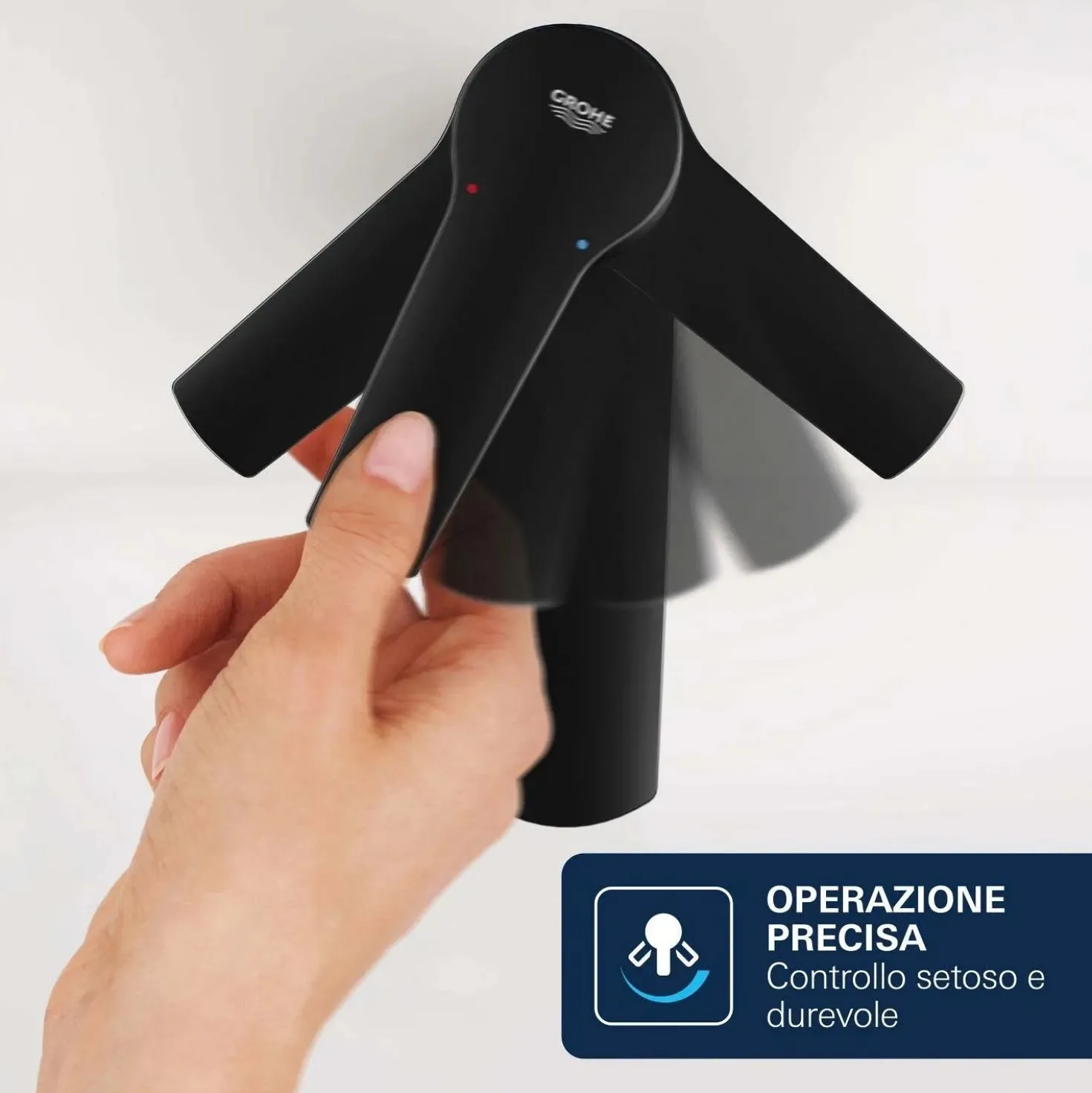 Miscelatore per lavabo Grohe Dice nero opaco