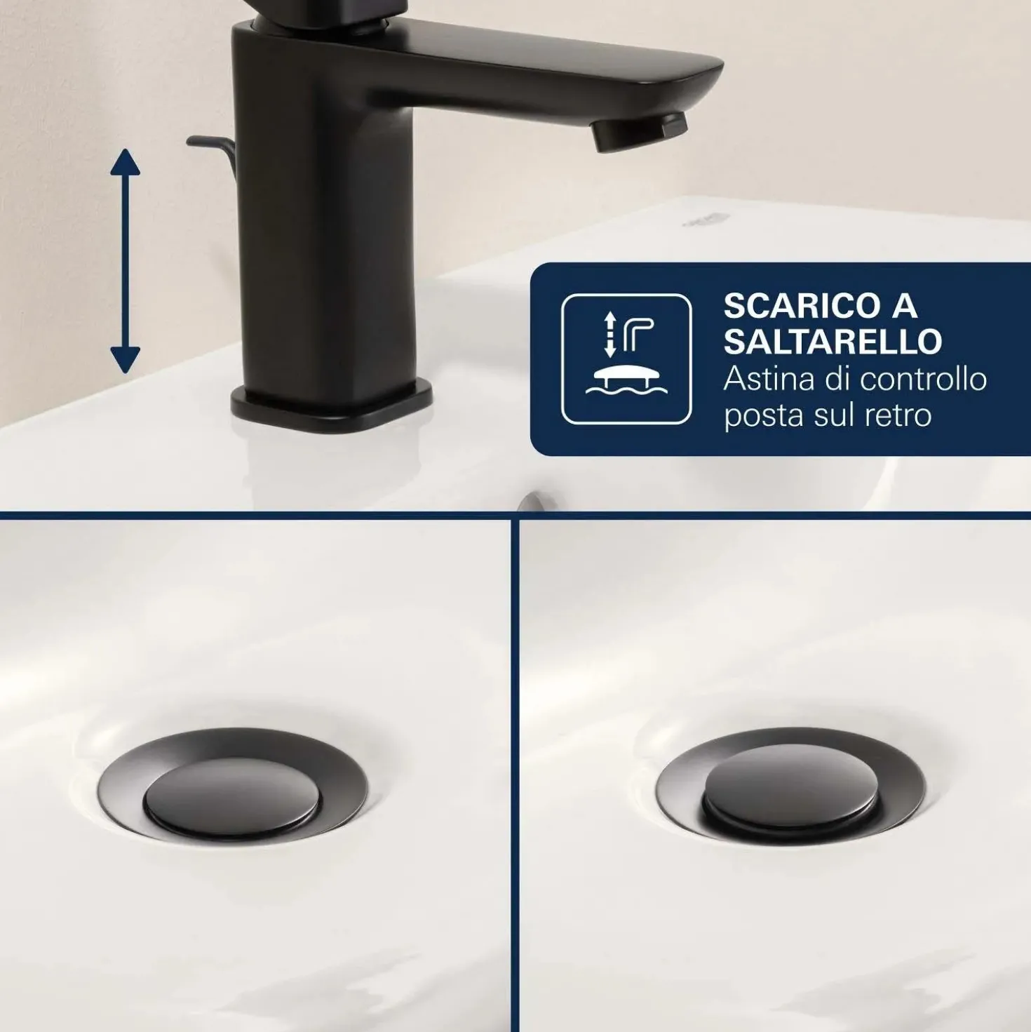 Miscelatore per lavabo Grohe Dice nero opaco