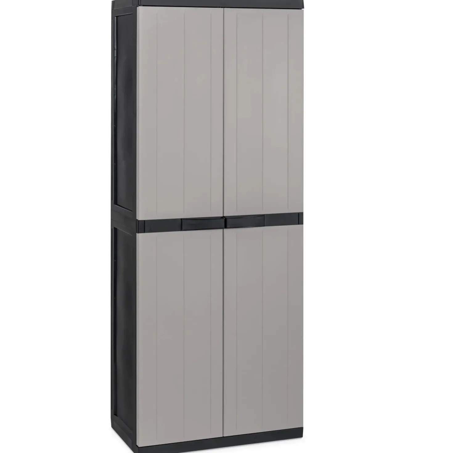 Mobile alto 2 ante 4 ripiani con vano portascope 65x37xH165 cm grigio nero