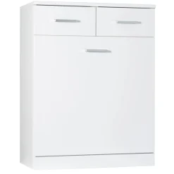 Mobile bagno a terra con portabiancheria 60x78 cm bianco