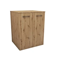 Mobile bagno a terra coprilavatrice con 2 ante 70x63x89 cm effetto legno rovere