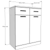 Mobile bagno a terra 60x78 cm bianco lucido