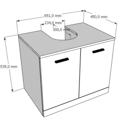 Mobile bagno a terra 65x54 cm bianco lucido