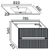 Mobile bagno base con lavabo in ceramica sospeso Zeus 81x46 cm legno chiaro
