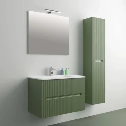 Mobile bagno base con lavabo in ceramica sospeso Zeus 81x46 cm opaco