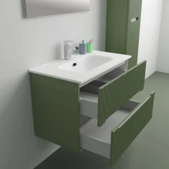 Mobile bagno base con lavabo in ceramica sospeso Zeus 81x46 cm opaco