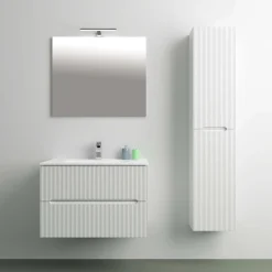 Mobile bagno base con lavabo in ceramica sospeso Zeus 81x46 cm opaco