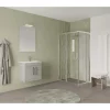 Mobile bagno base con lavabo e specchio sospeso 60,5x144x36,5 cm rovere grigio