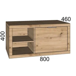 Mobile bagno base lavabo sospeso 80 cm rovere/rovere sx