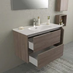Mobile bagno base lavabo sospesa Mind 100x45x54 cm legno