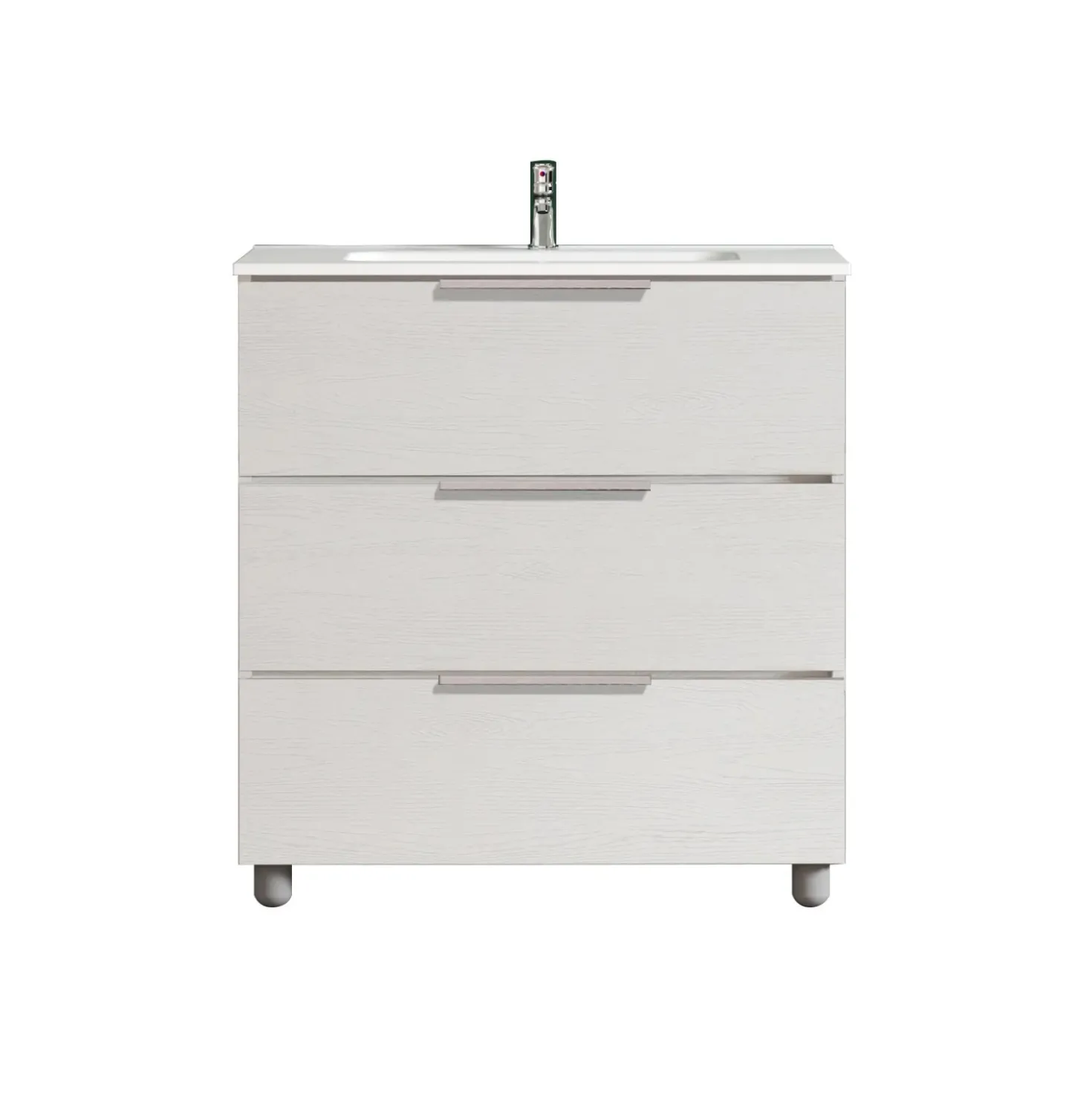 Mobile bagno base lavabo a terra Chloe 79x79x45,5 cm bianco frassino